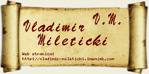 Vladimir Mileticki vizit kartica
